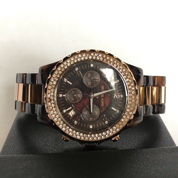 Brown tortoise shell Michael Kors watch